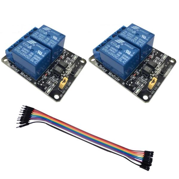 【並行輸入品】Yeiwenl 2個パック 2チャンネル DC 5V リレーモジュール オプトカプラ低...