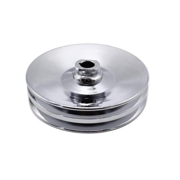 【並行輸入品】クロムスチールパワーステアリングポンプダブルグルーブプーリーVベルト5/8インチキーウ...