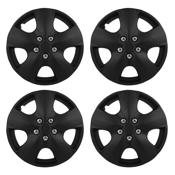 【並行輸入品】SCITOO 15" Black Hubcaps Set of 4, fits Car...