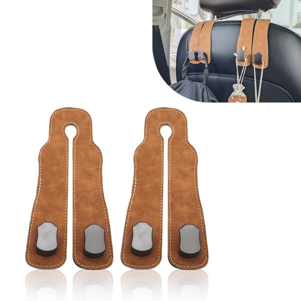 【並行輸入品】カーシートバックストレージフック2個、カーオーガナイザーと収納フック、レザーカーパース...
