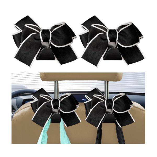 【並行輸入品】KHGUZ カーシートヘッドレストフック 2個 かわいい蝶結び 車両シートバック 吊り...
