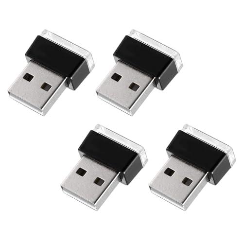 【並行輸入品】SHMZK 4個 USB LED 車内用雰囲気ランプ、ミニLEDプラグインUSBタイプ...