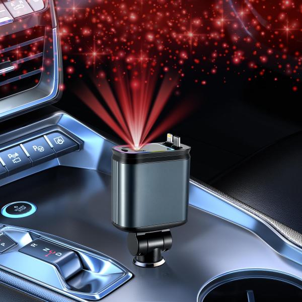 【並行輸入品】LivTee Starlight 4 in 1格納式車用充電器 66W USB C &amp;...