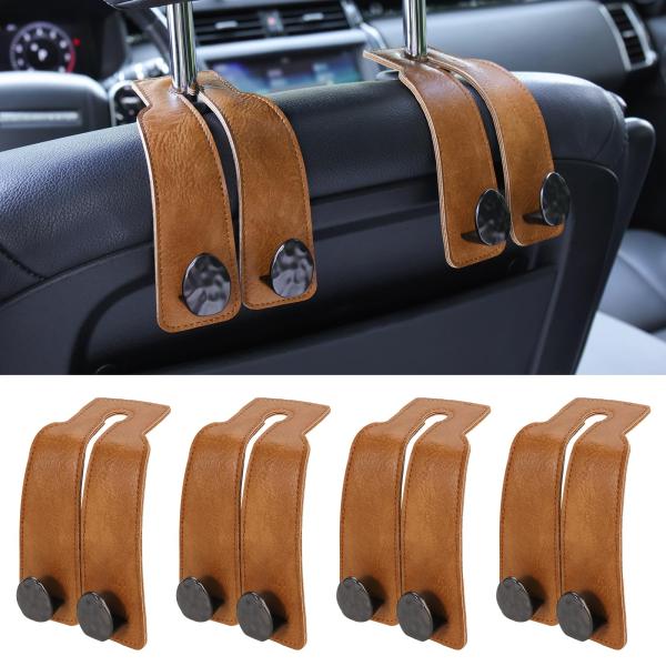 【並行輸入品】URIZZD レザーカーシートフック ヘッドレスト用 車両ハンガー収納オーガナイザー ...