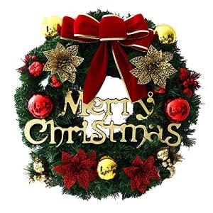 YAYAMIYA 2022年クリスマスリース 30cm クリスマス飾り ChristmasWreath花冠 かわいい ドアスワッグ クリスマス雑貨 吊