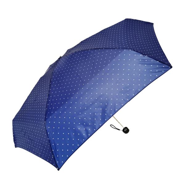 ☆ 1398.ドットネイビー 晴雨兼用 折りたたみ傘 uvカット 軽量 通販 HYGGE ヒュッゲ ...