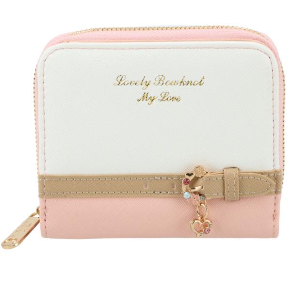 ☆ ライトピンク 財布 レディース 二つ折り 通販 コンパクト ミニ財布 女子校生 小さい財布 おし...