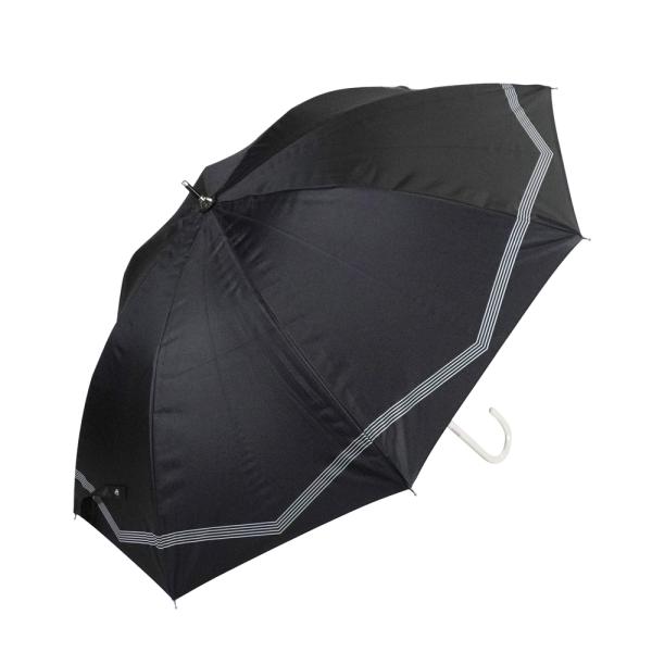 ★ SS2551ボーダーリボンブラック ★ 晴雨兼用 長傘 50cm 傘 日傘 晴雨兼用 レディース...