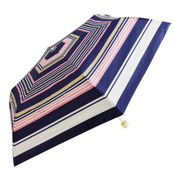 ☆ um2063.ボーダーネイビー 日傘 折りたたみ 完全遮光 晴雨兼用 通販 傘 レディース おし...