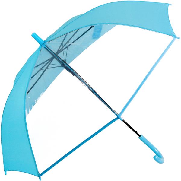 ☆ 水色 傘 子供用 通販 男の子 女の子 ジャンプ傘 長傘 55cm 軽い 軽量 グラスファイバー...