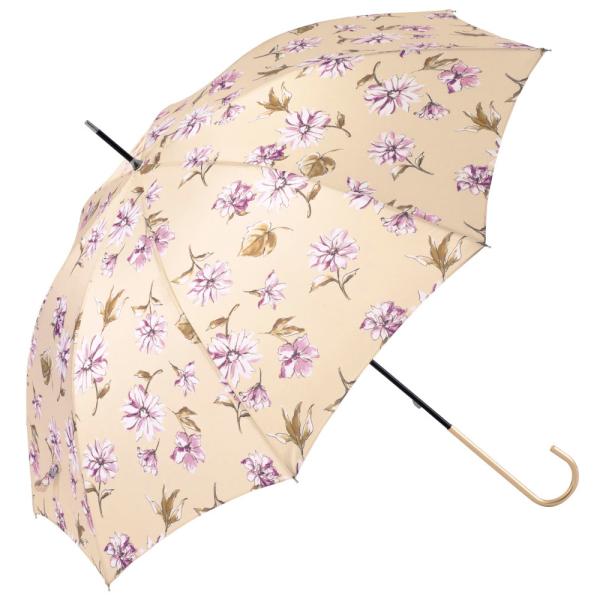 ☆ ドローイングフラワーアイボリー ☆ because ビコーズ 晴雨兼用 長傘 because 傘...