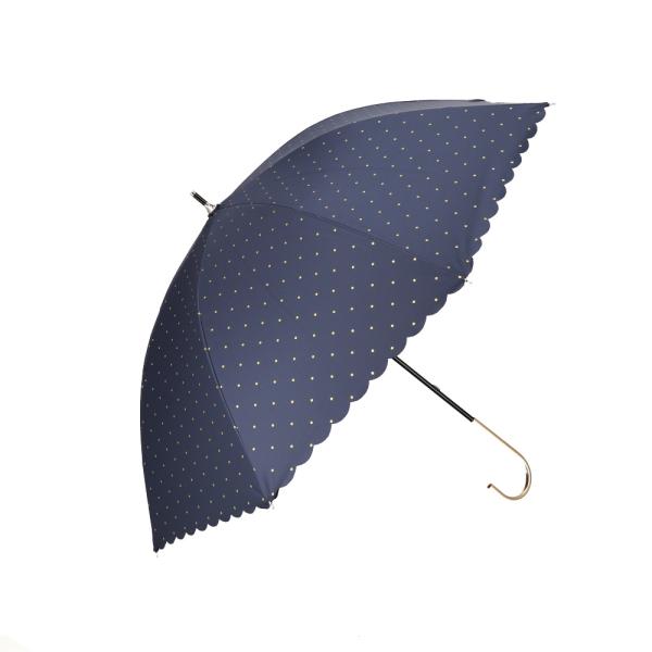 ☆ ドットグリッター/ネイビー ☆ because ビコーズ PUコーティング 晴雨兼用 長傘 ビコ...