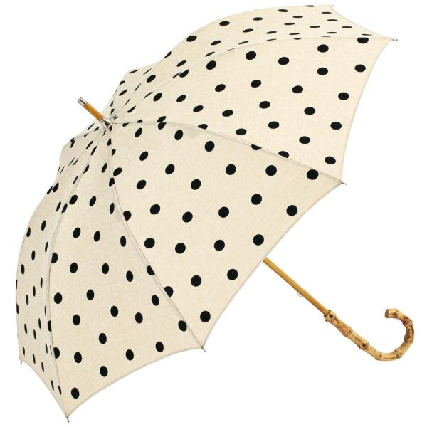 ☆ ドット/アイボリー ☆ because ビコーズ 晴雨兼用長傘 because ビコーズ 晴雨兼...
