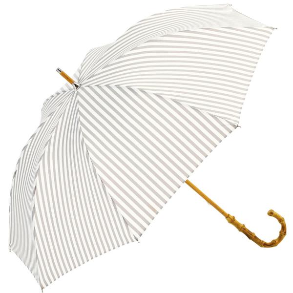 ☆ ストライプ/グレー ☆ because ビコーズ 晴雨兼用長傘 because ビコーズ 晴雨兼...