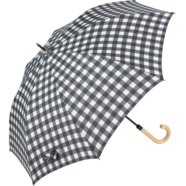 ☆ ギンガム/ブラック ☆ U-DAY スムースジャンプ 長傘 晴雨兼用 長傘 オシャレ ジャンプ傘...