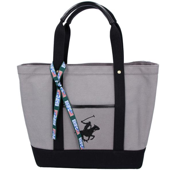 ☆ GR/BK/BK ☆ BEVERLY HILLS POLO CLUB キャンバストートバッグL ...