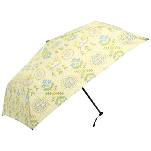 ☆ 花文様/文鳥 ☆ 黒コーティング軽量コンパクトミニ 50cm MKN 折りたたみ傘 レディース ...