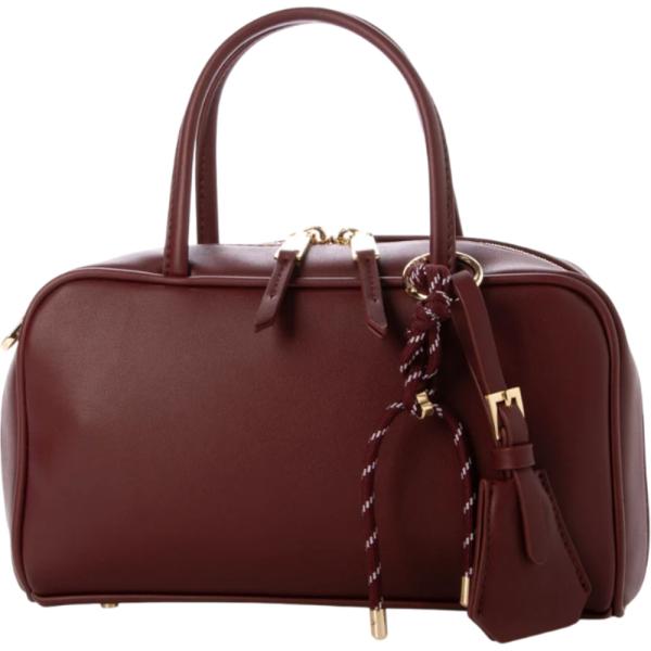 ☆ ワイン ☆ cache cache カシュカシュ チャーム付横長ボストン カシュカシュ cach...