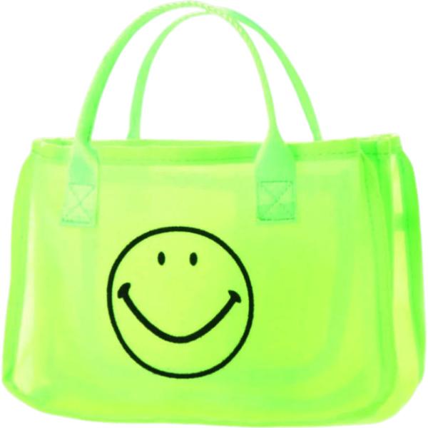 ☆ イエロー ☆ cache cache スマイルモチーフメッシュバッグインバッグ カシュカシュ c...