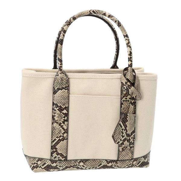 ☆ パイソン ☆ cache cache カシュカシュ ショルダー付きキャンバストート小 カシュカシ...