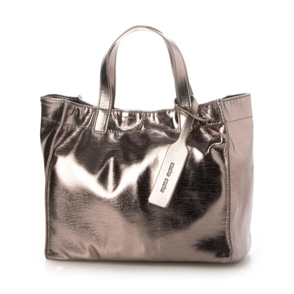 ☆ ダークシルバー ☆ cache cache カシュカシュ ソフトメタリックショッパーS カシュカ...