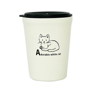 ☆ A.アイボリー ☆ CAT 蓋付き タンブラー タンブラー 保温 保冷 蓋付き おしゃれ ふた付き ステンレス かわいい サーモタンブラー