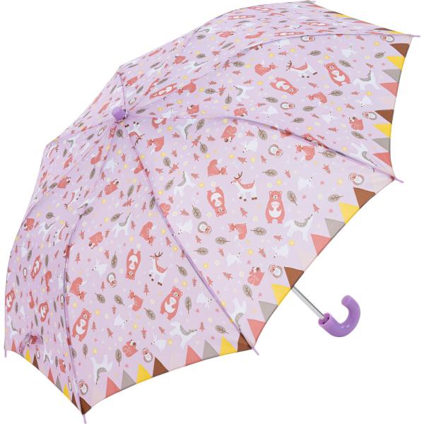 ☆ アニマルパープル ☆ キッズ 折りたたみ傘 50cm 折りたたみ傘 キッズ 50cm 傘 かさ ...