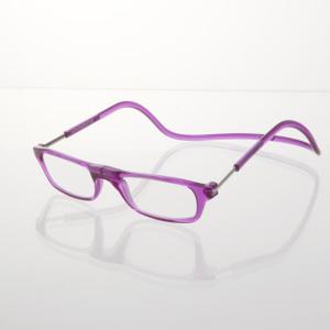 パープル   度数2.5 クリックリーダー 老眼鏡 clic readers シニアグラス リーディンググラス マグネット 非球面 おしゃれ 1.0 首かけ