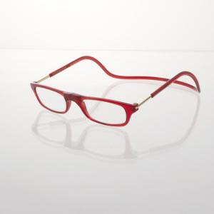 レッド   度数2.5 クリックリーダー 老眼鏡 clic readers シニアグラス リーディンググラス マグネット 非球面 おしゃれ 1.0 首かけ