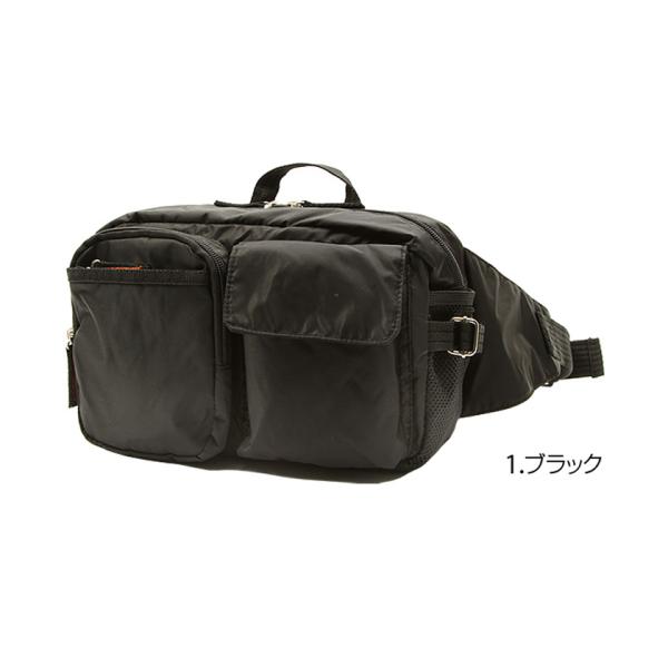 ☆ ブラック ☆ #3E82 ウエストバッグ メンズ 大容量 ボディバック ボディバッグ バッグ キ...