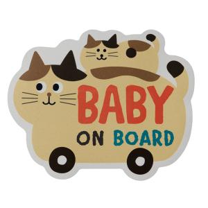 ☆ みけねこ親子 ☆ リフレクター CARマグネット BABY ON BOARD ベビーインカー マグネット ベビーオンボード カー用品 アクセサリー