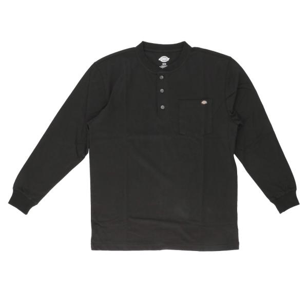 ☆ BK.ブラック Mサイズ Dickies Long Sleeve Henley Shirt WL...