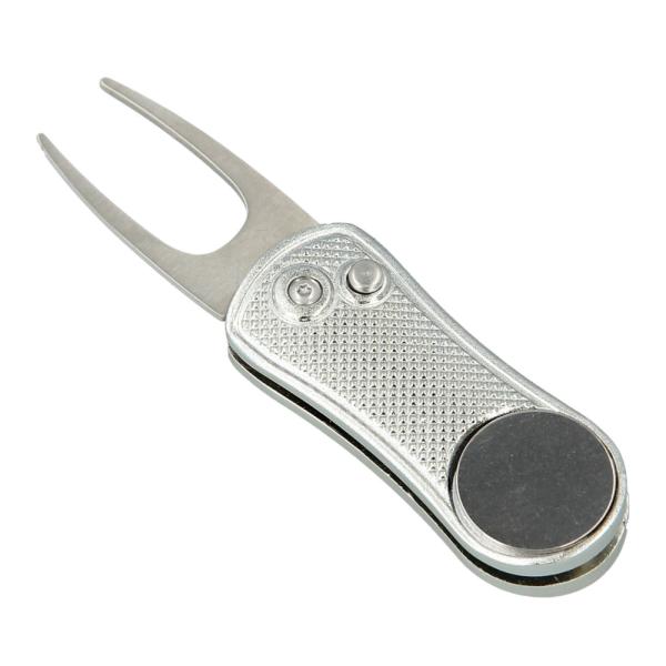 ☆ シルバー ☆ ゴルフフォーク ゴルフ グリーンフォーク 通販 1本 2本刃 グリーン フォーク ...