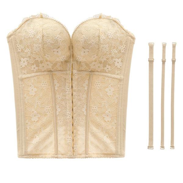 ★ ベージュ ★ 36(80C) ★ ウェディングインナー ブライダル ビスチェ ストラップ付 ブラ...