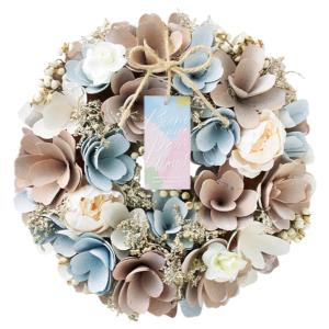 ☆ シフォンピンクブルー ☆ ナチュラルリース M ナチュラルリース M フラワーアレンジメント 造花 ブリザードフラワー ギフト 箱入り
