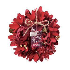 ☆ ブライトレッド ☆ ナチュラルリース SS ドライフラワー リース ミニ ドライフラワーリース フラワーリース ドライリース 造花 花リース