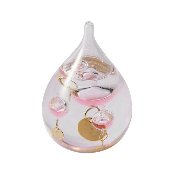 ☆ しずく/ピンク ☆ ガラスフロート 温度計 しずく SS ガリレオ温度計 ガリレオ 温度計 ガラ...