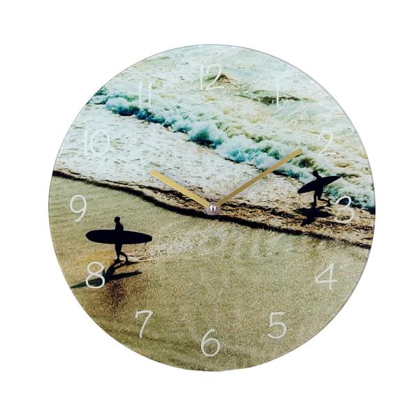 ☆ ビーチC ☆ ガラスウォールクロック 壁掛け時計 おしゃれ KEY STONE キーストーン 掛...