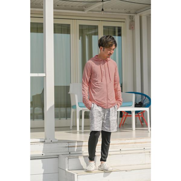 ☆ ピンク ☆ XXL ラッシュガード メンズ 長袖 通販 無地 シンプル パーカー 夏 ジップアッ...