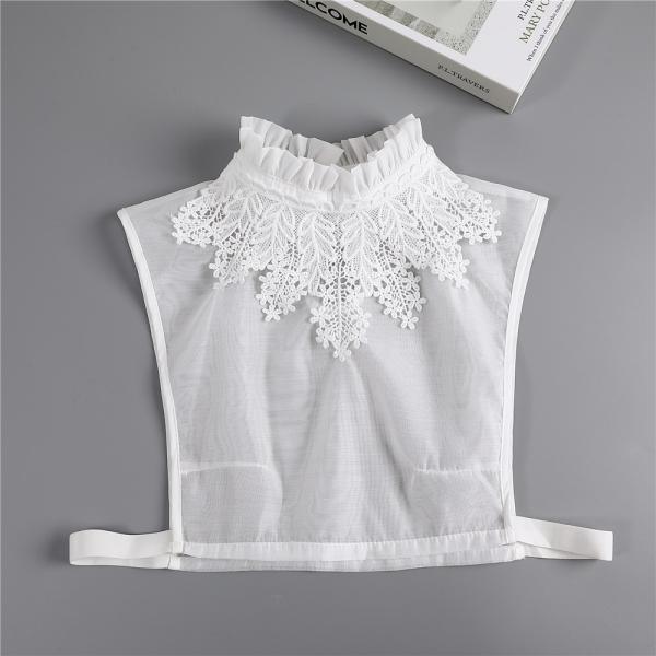 ☆ ホワイト ☆ 付け襟 レース フリルスタンドカラー kcollar02 つけ襟 レース 花柄 ブ...