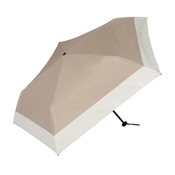 ★ バイカラーベージュxオフ ★ 超軽量カーボン 折りたたみ日傘 晴雨兼用 50cm KIZAWA ...