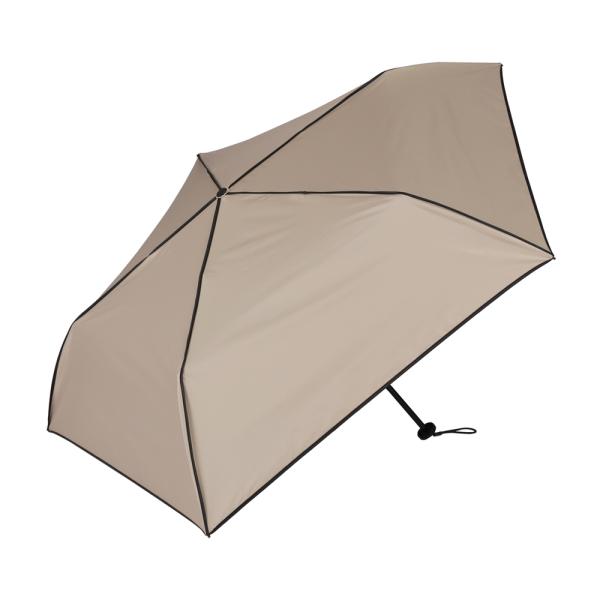 ☆ モダンパイピングベージュ ☆ 超軽量カーボン 折りたたみ日傘 晴雨兼用 50cm KIZAWA ...
