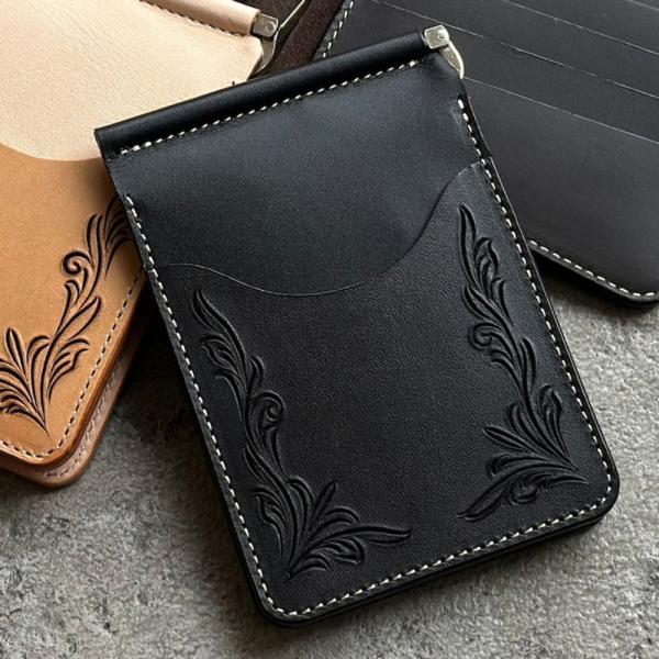 ☆ ブラック ☆ KC.s マネークリップ クリップオン タイプ1 フリーカット KC,s 財布 ケ...