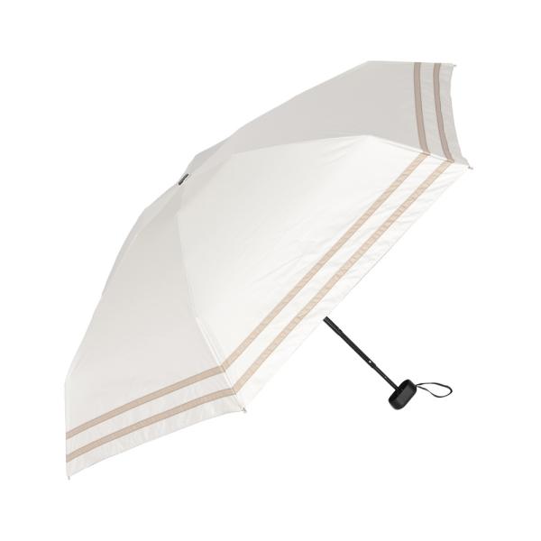 ☆ ２ラインオフxベージュ ☆ 完全遮光折りたたみミニコンパクト日傘 晴雨兼用 50cm KIZAW...