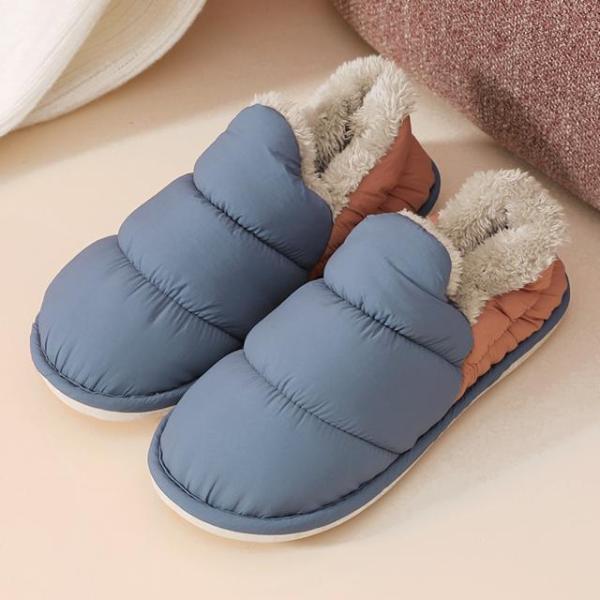 ☆ ネイビー ☆ 40-41(25-25.5) ルームシューズ あったか 通販 スリッパ ダウンシュ...