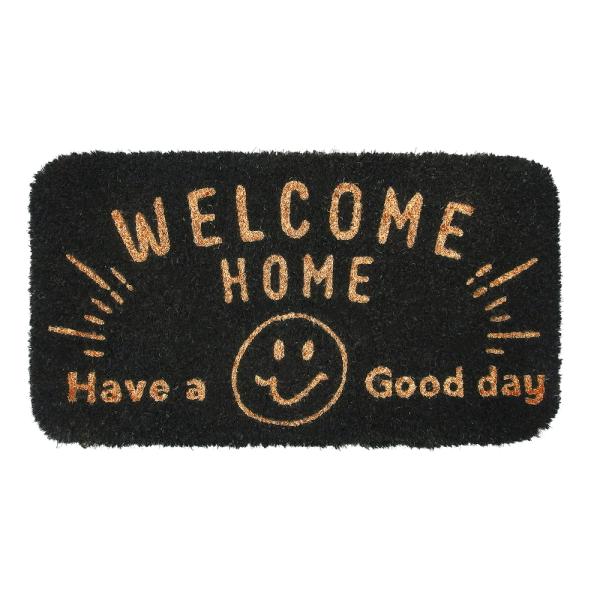 ☆ スマイルブラック ☆ キーストーン KEY STONE コイヤーマット 玄関マット 屋外 泥落と...