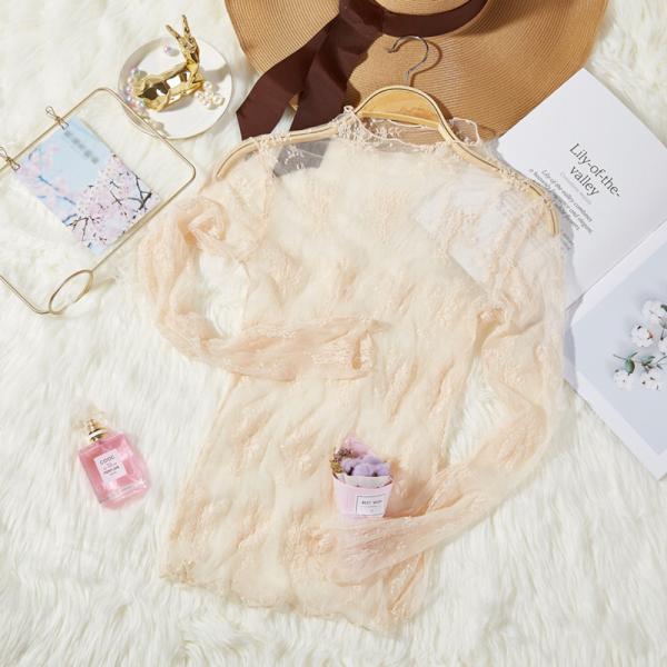 ☆ アイボリー ☆ Lサイズ ☆ レース トップス インナー ktops516 レース トップス 長...