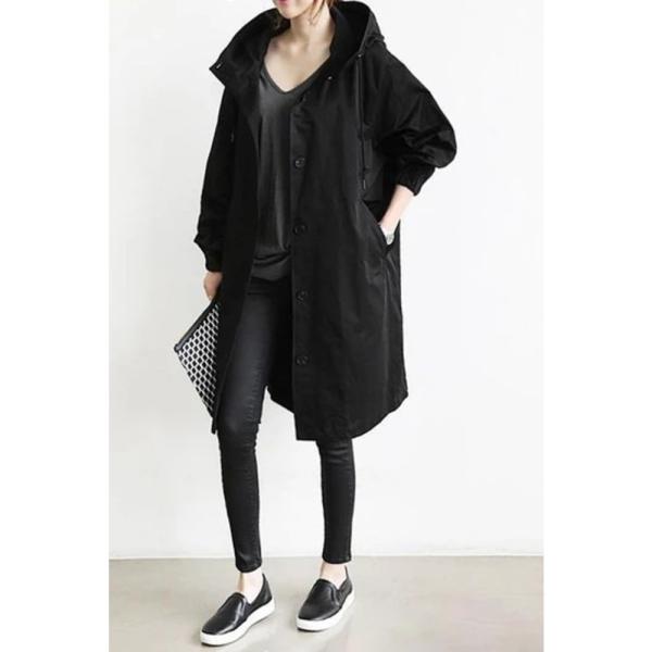 ☆ ブラック ☆ Mサイズ ☆ トレンチコート lywocoat3 トレンチコート レディース スプ...