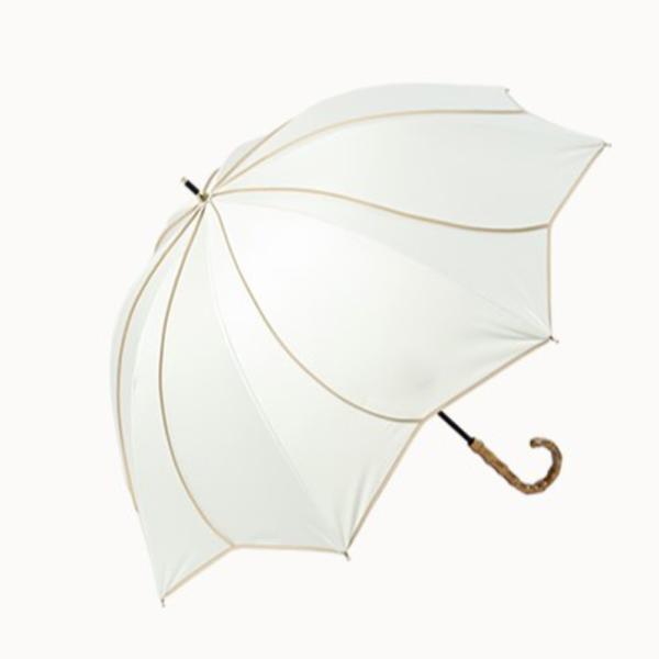 ☆ オフxベージュ ☆ colon AMERI ラタン深張 花びら ショート丈日傘 KIZAWA 日...