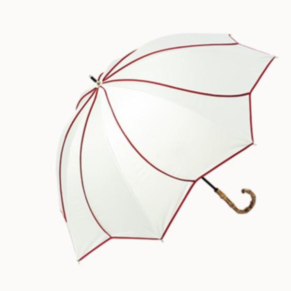 ☆ オフxレッド ☆ colon AMERI ラタン深張 花びら ショート丈日傘 KIZAWA 日傘...